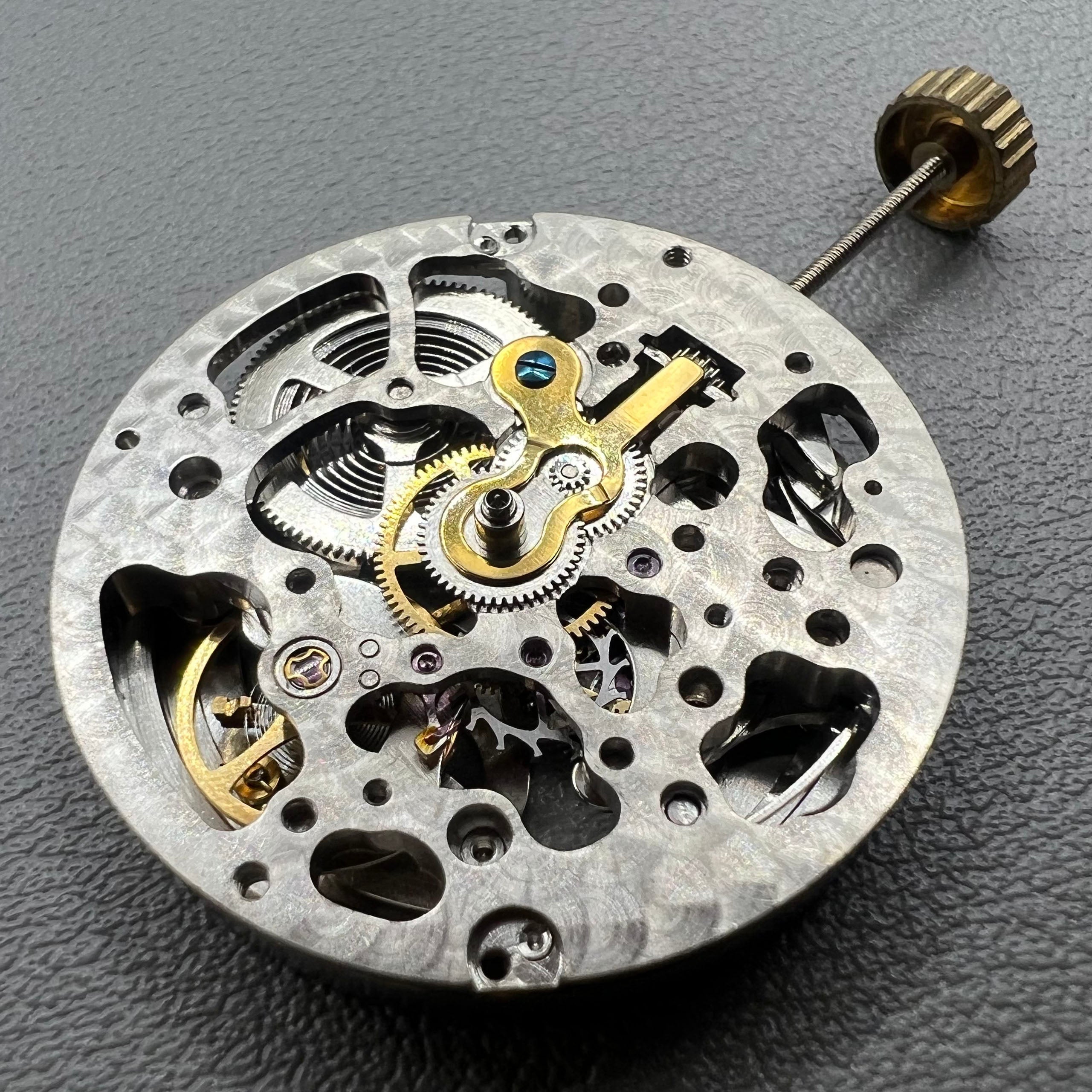 Hangzhou 2189 Silver Hollow Mechanical Movement Single Calendar