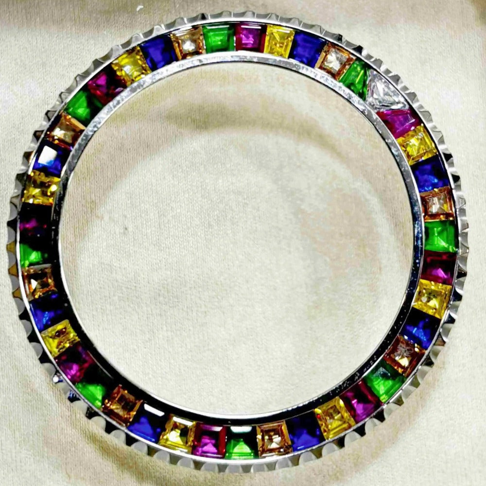 Rainbow Daytona T-Shaped Square Diamond Moissanite Watch Bezel Fit For 116599