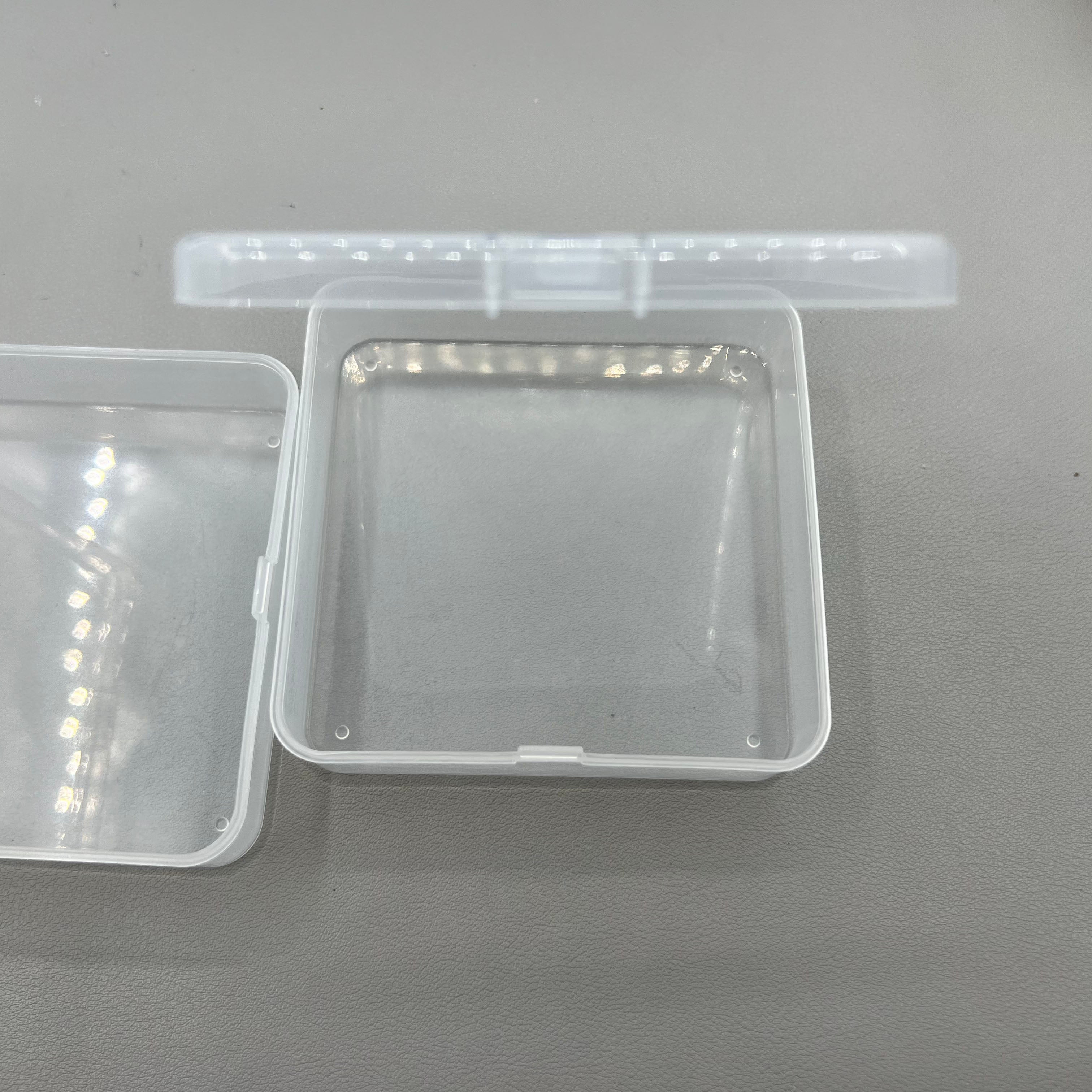 10X Square Toolbox Box Container Storage Case Hinged Lid (2.8x9.5x9.5cm)