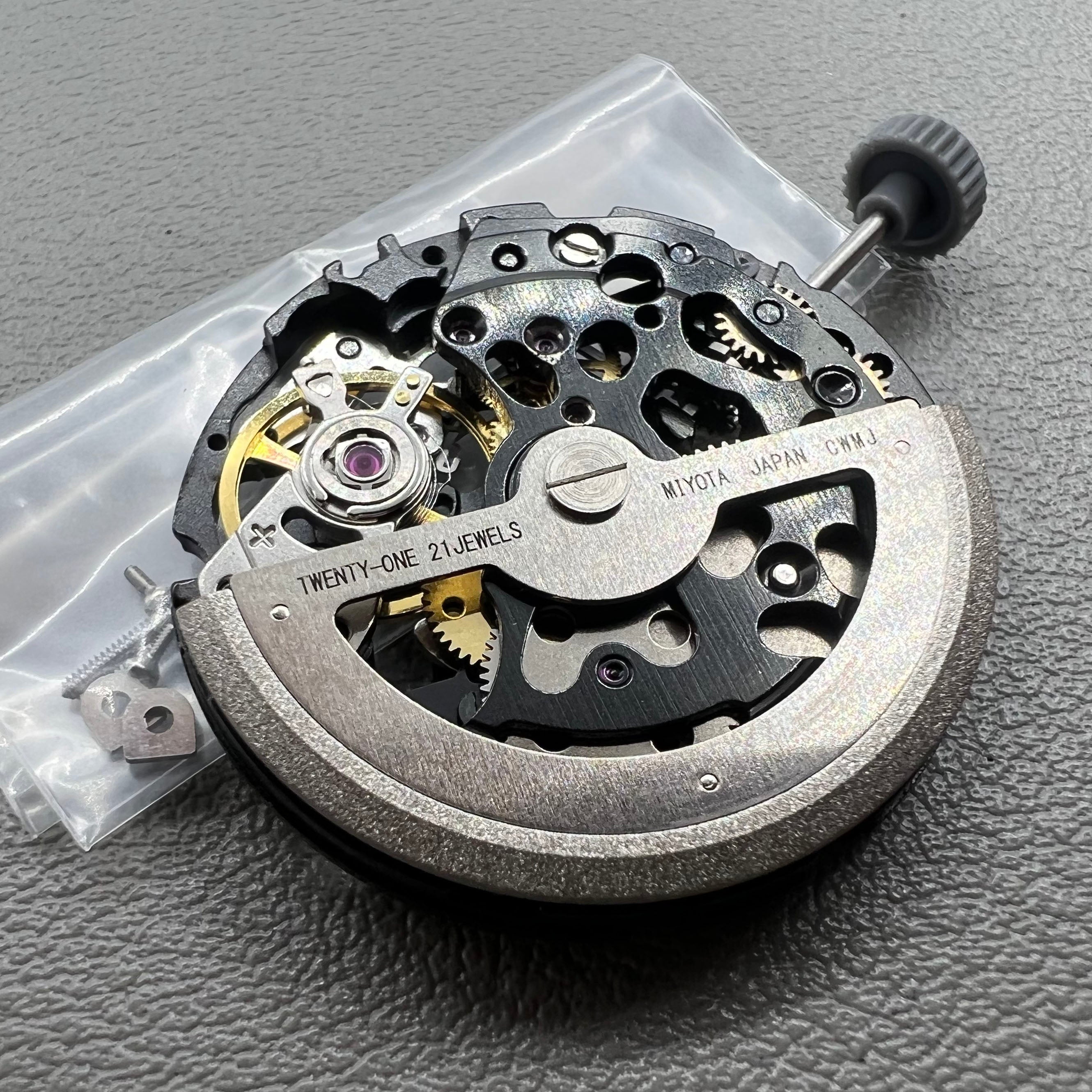 Genuine Miyota 8N24 Black Hollow Automatic Mechanical Movement