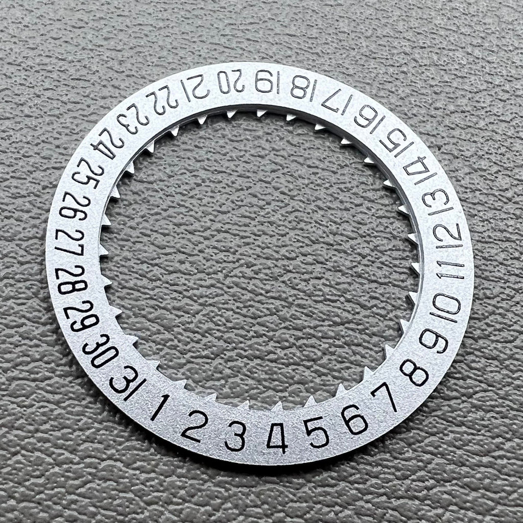 2 PIECES Silver KA Font Date@6 Date Disk Wheel for Miyota 8215 Movement