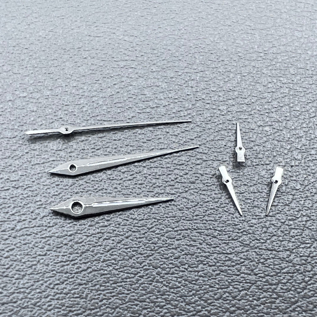 2 Sets Green Lume Arrow Shape Silver Trim Hands for VD53 VD54 VD57 Movement