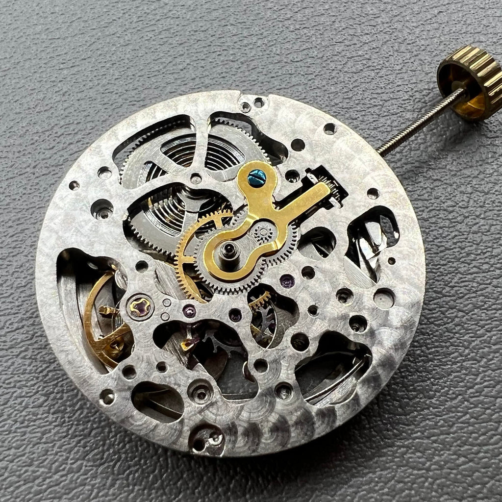 Hangzhou 2189 Silver Hollow Mechanical Movement Single Calendar