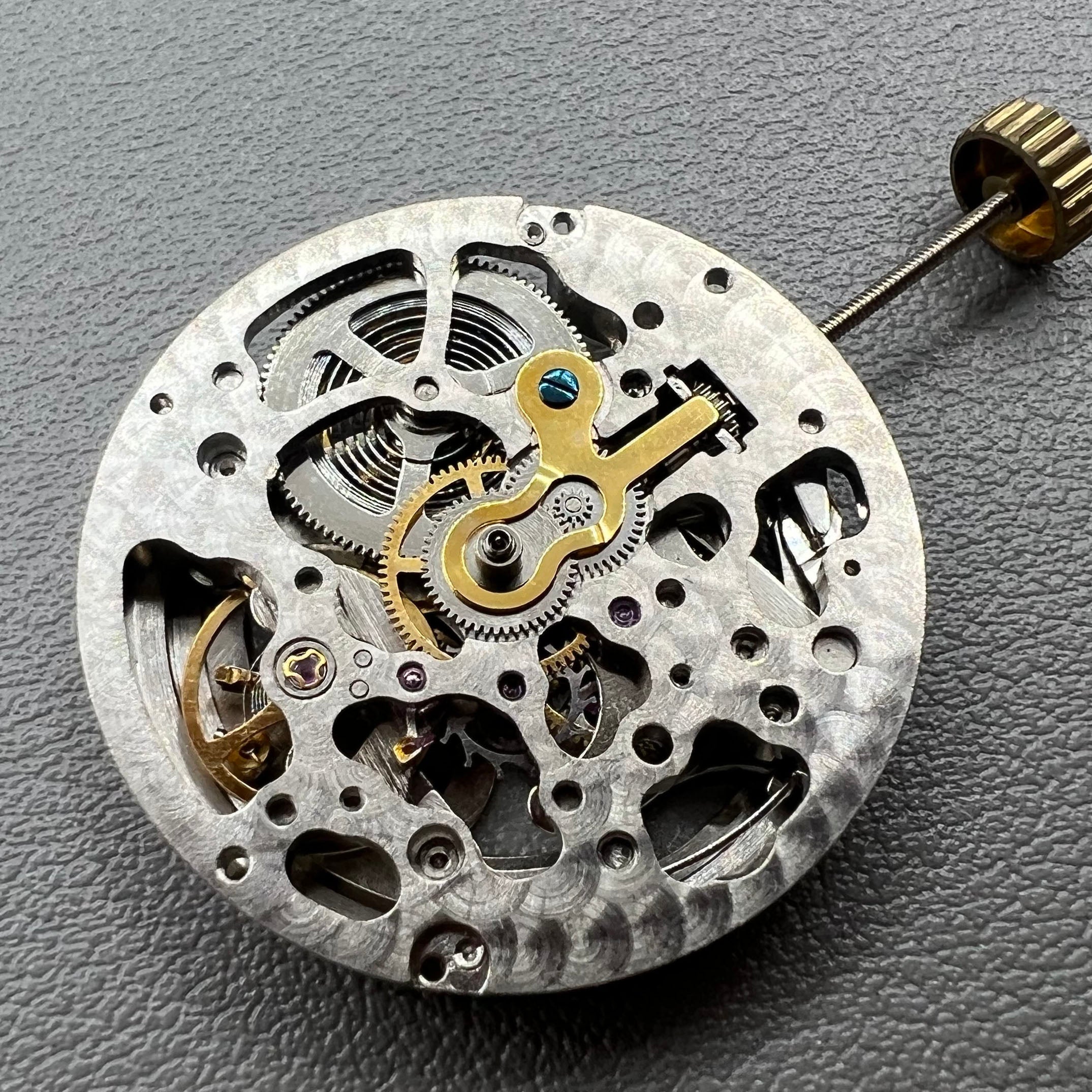 Hangzhou 2189 Silver Hollow Mechanical Movement Single Calendar