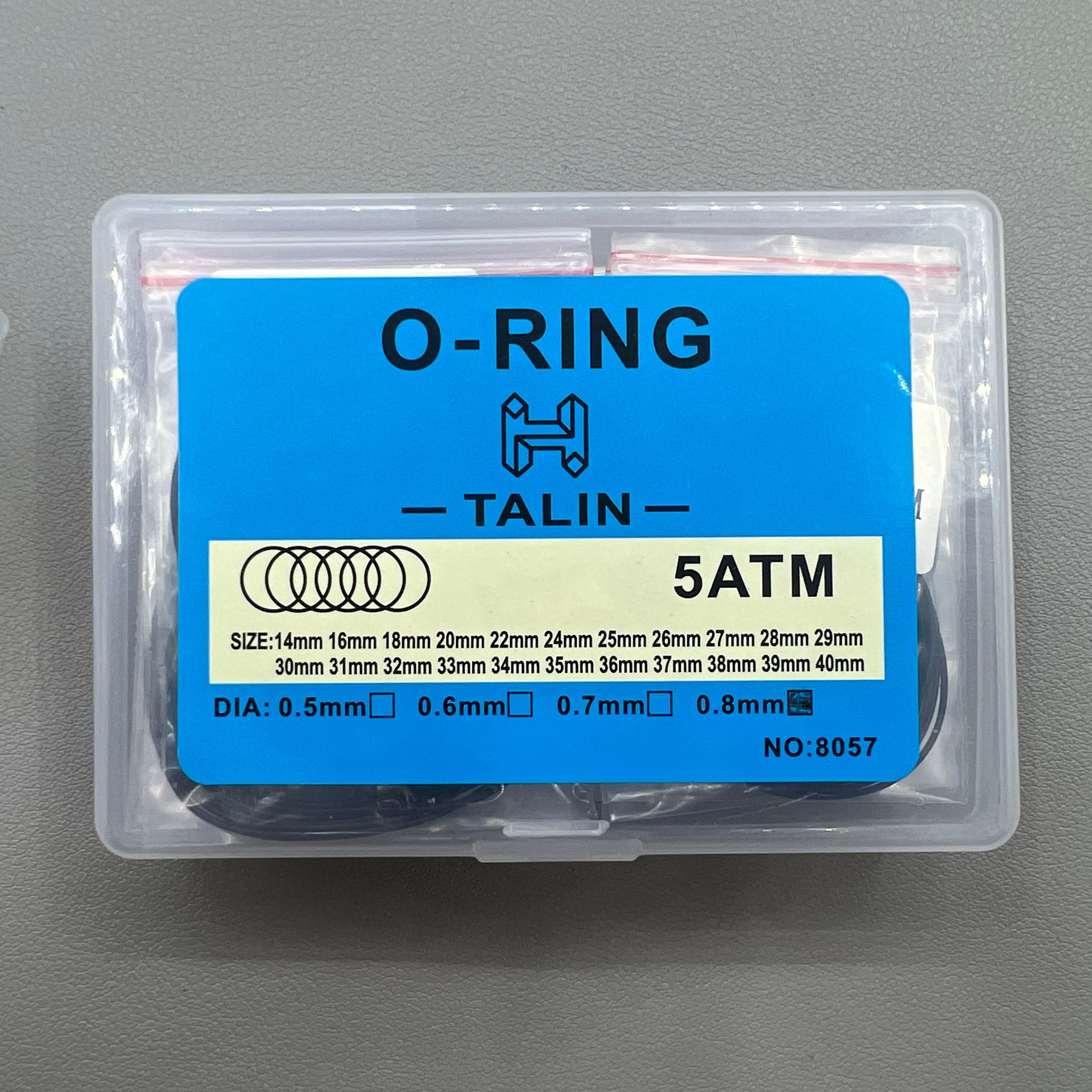 0.8mm 132 PIECES Rubber Silicone Watch Gasket O-Ring Back Case Assorted