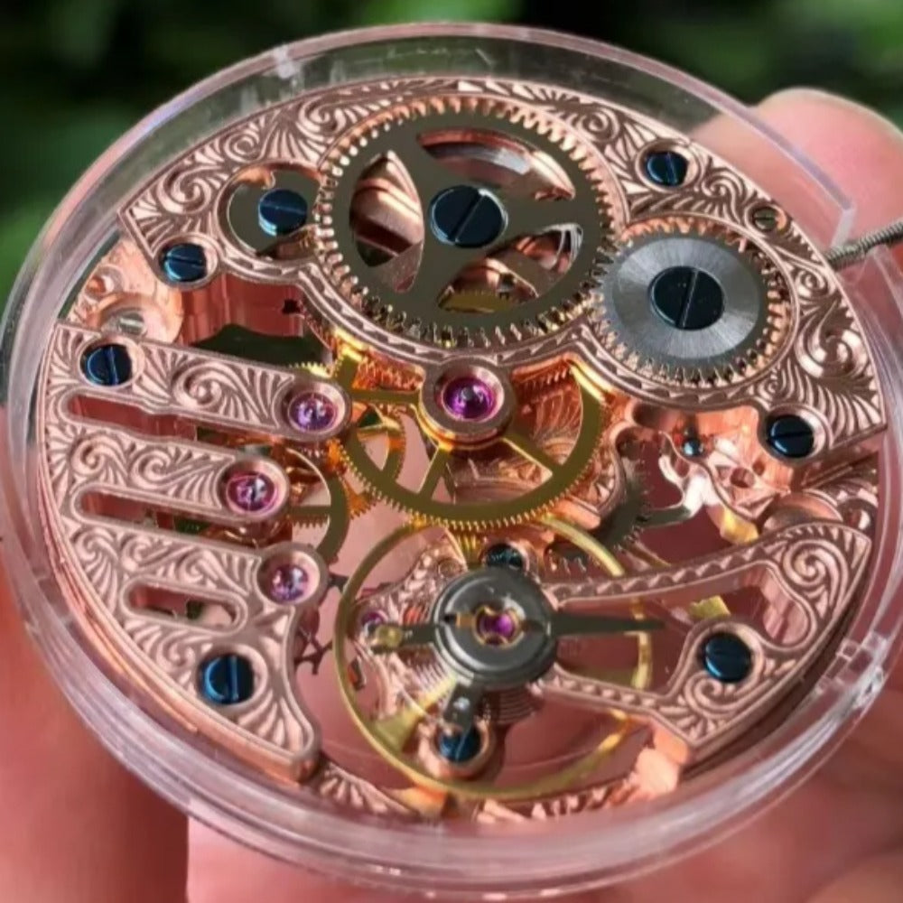 Rose Golden  Hollow Seagull ST3600 Mechanical Movement Replacement of ETA6497