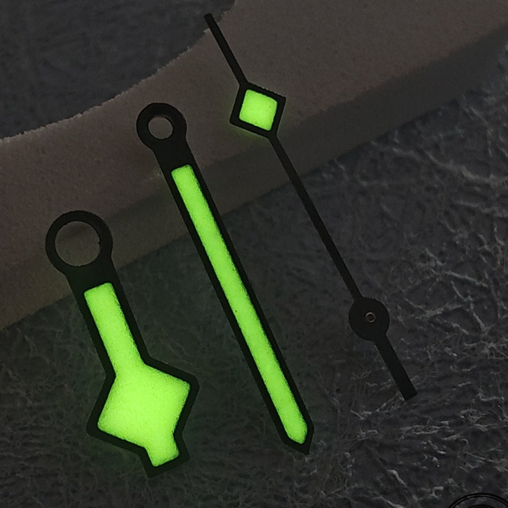 Golden Trim C3 Green Lume Watch Hands for NH34 NH35 NH36 NH38 NH39 NH70