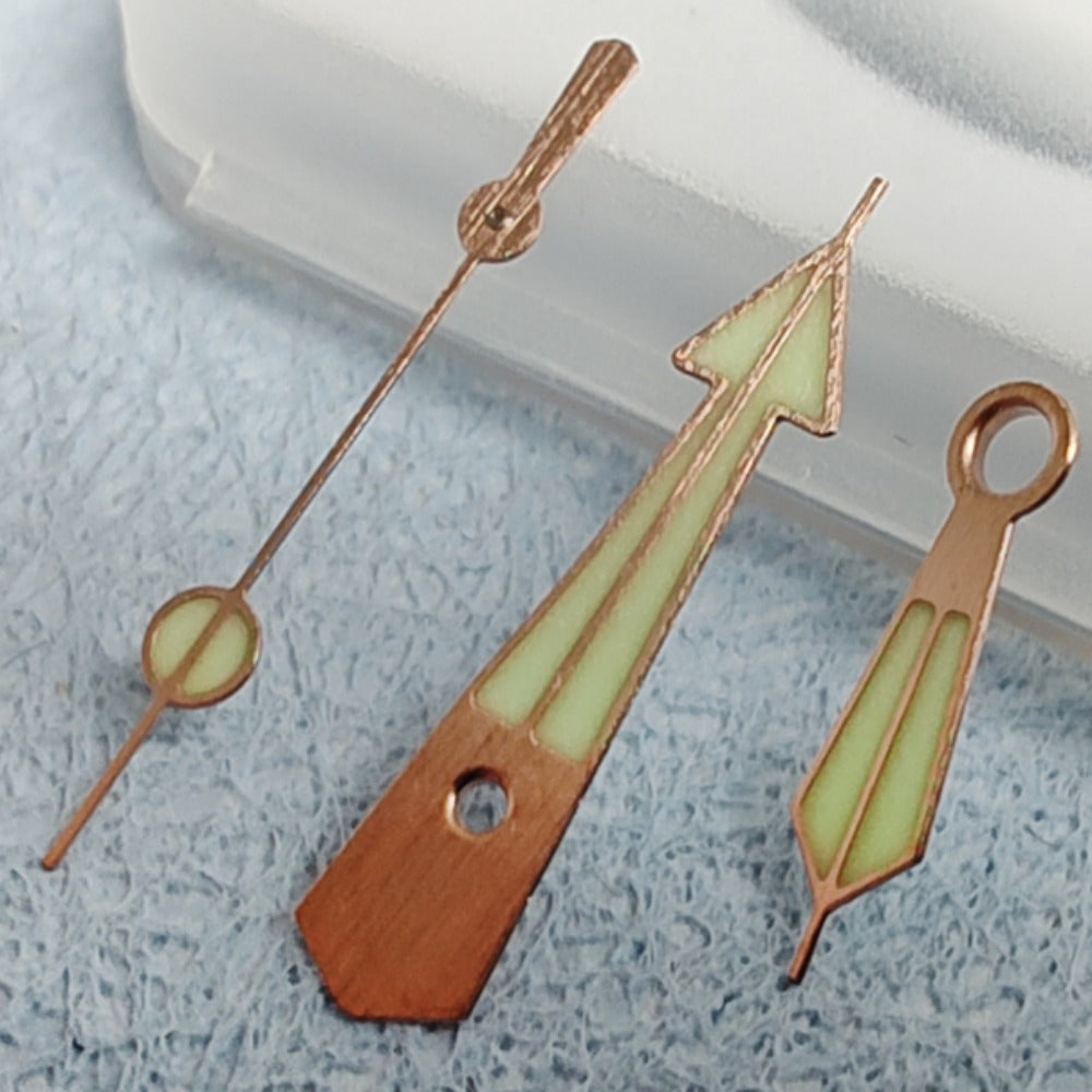 Rose Golden Trim C3 Lume Watch Hands for NH34 NH35 NH36 NH38 NH39 NH70 NH72
