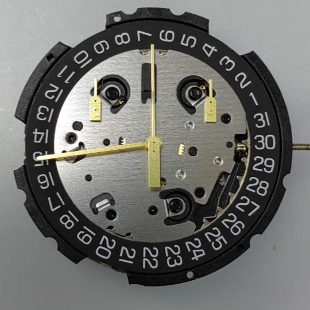Swiss Made G10.212 Quartz 3 Big Hands Small Second 2/6/10 Black Disk Date@4