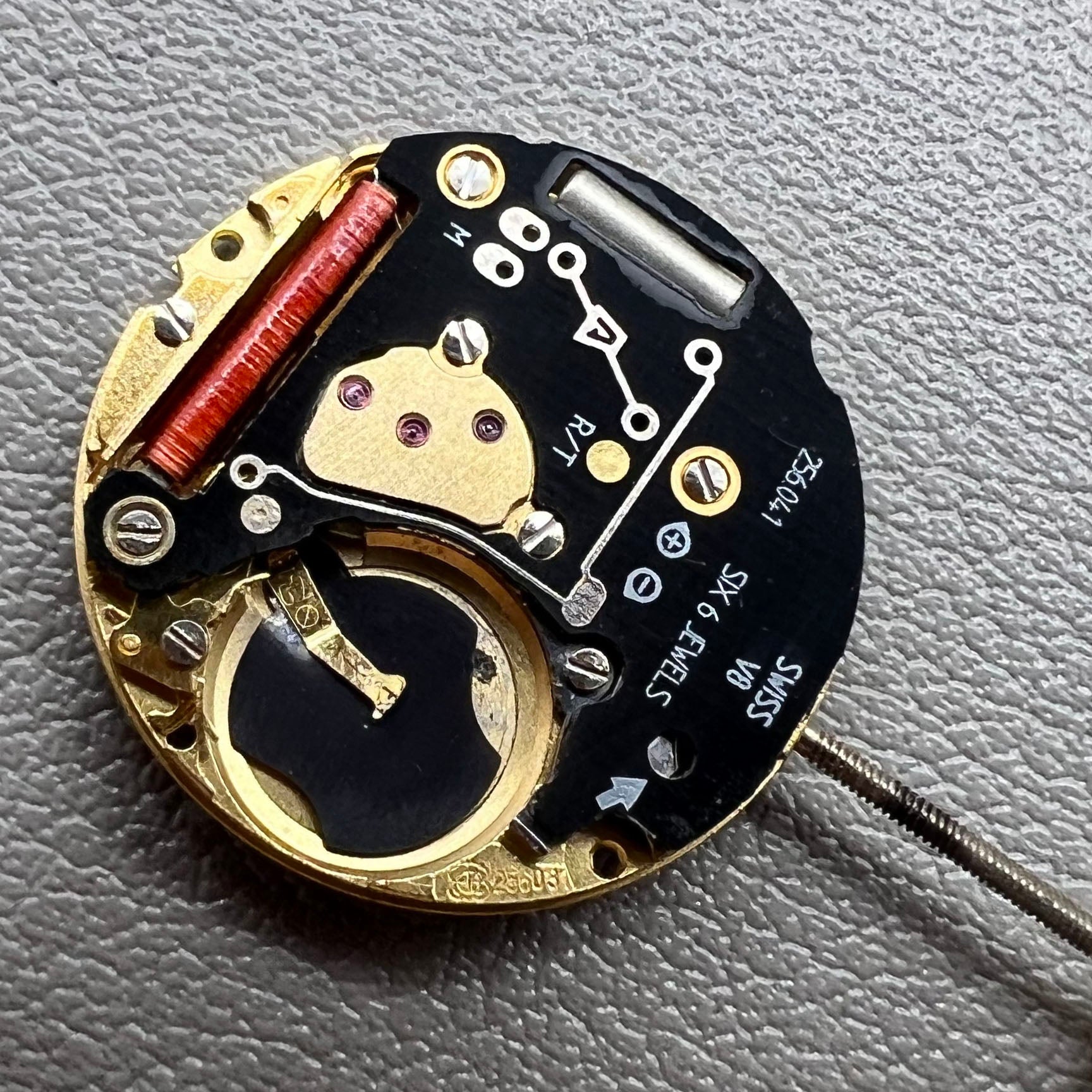 Swiss ETA 256.041 Watch Quartz Movement Black Disk 2 Hands Date@6