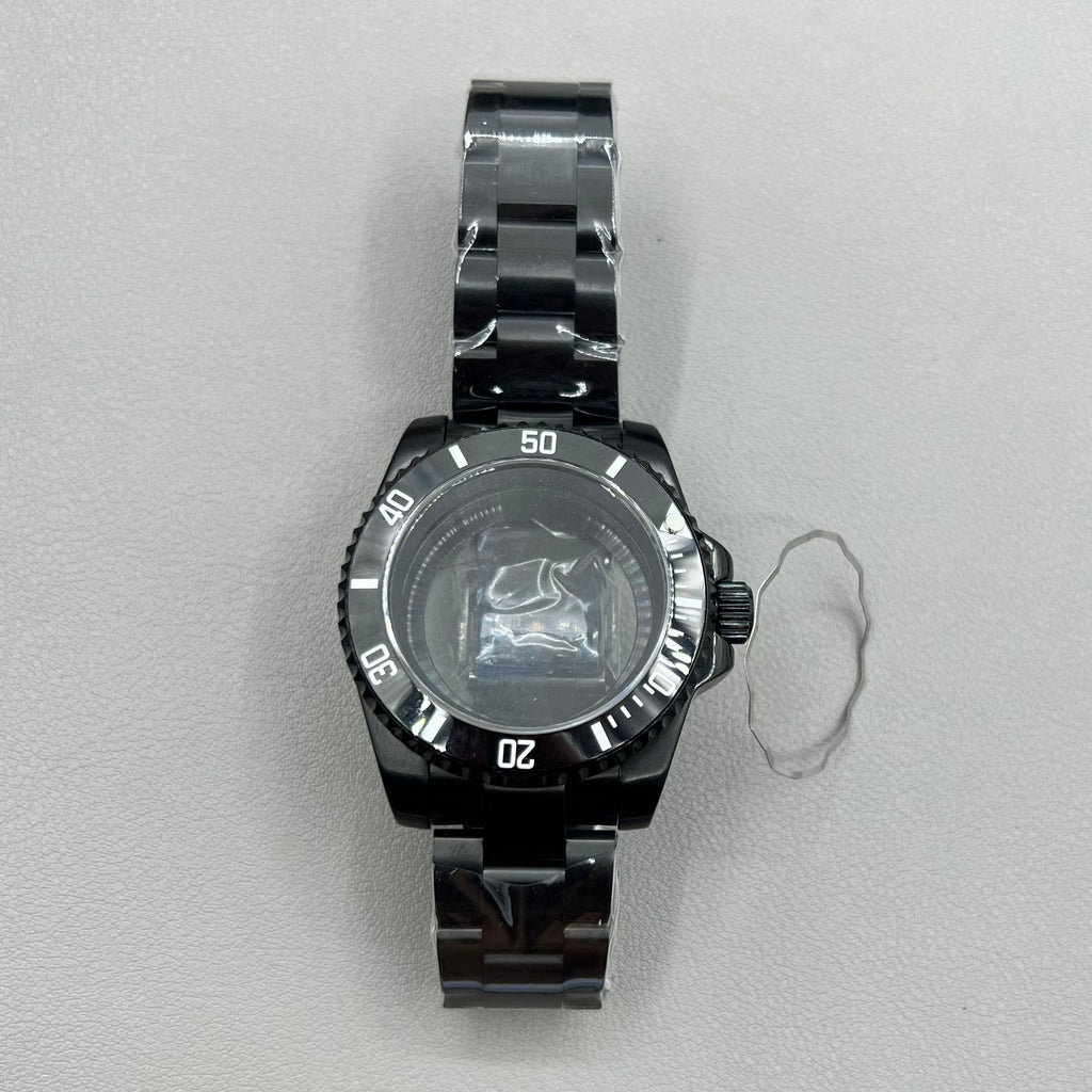 40mm PVD Strap Sapphire Glass Ceramic Ring Watch Case for NH35/NH36