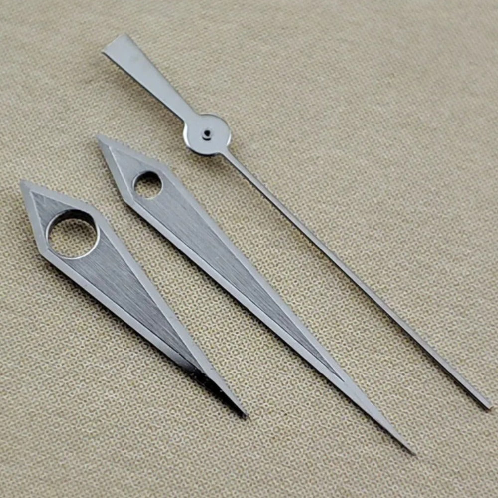 Modified 12.5mm Silver Brushed Process Hemming No Lume Watch Hands for NH35/36