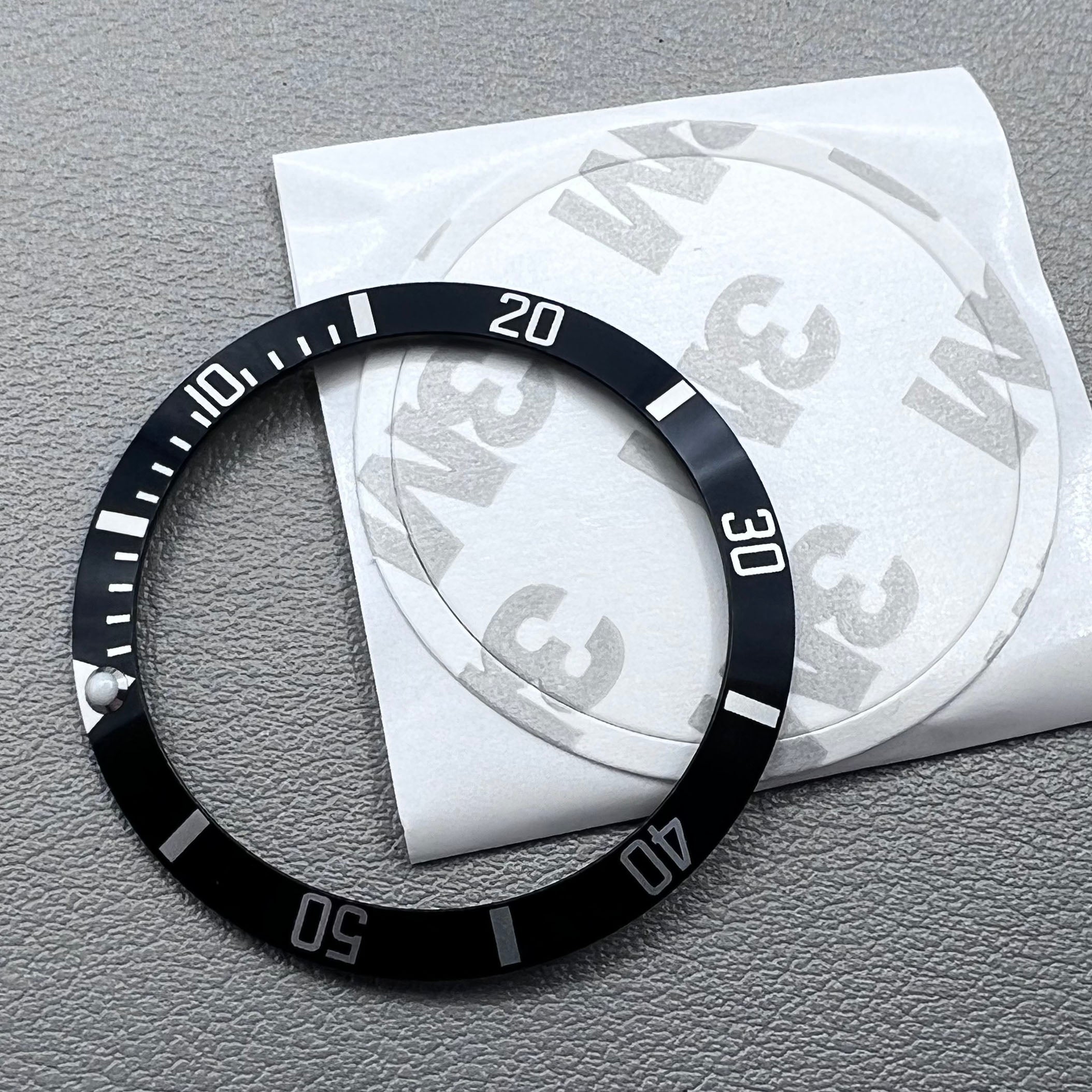 37.5mm Aluminum Black SUB Green Lume Watch Bezel Slope White Font