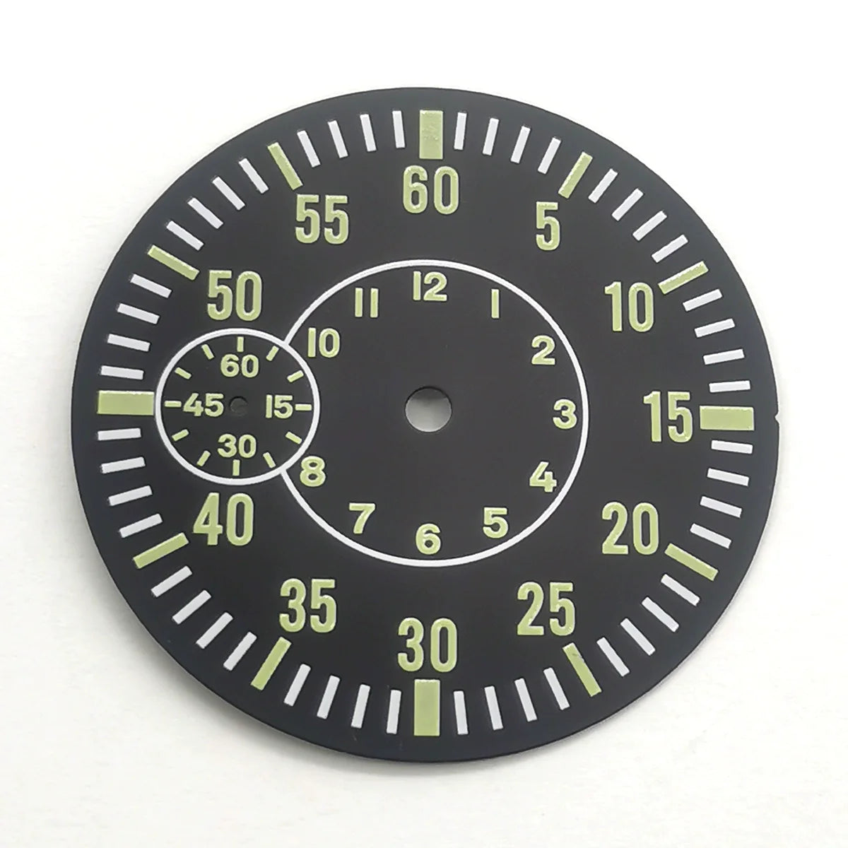 Black+Green 38.5mm Watch Dial For Eta6497 St3600 Green Lume No Logo