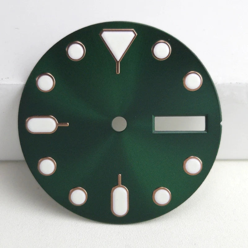 28.5mm Green Lume Dark Green Watch Dial Fit For NH36 Movement No Logo