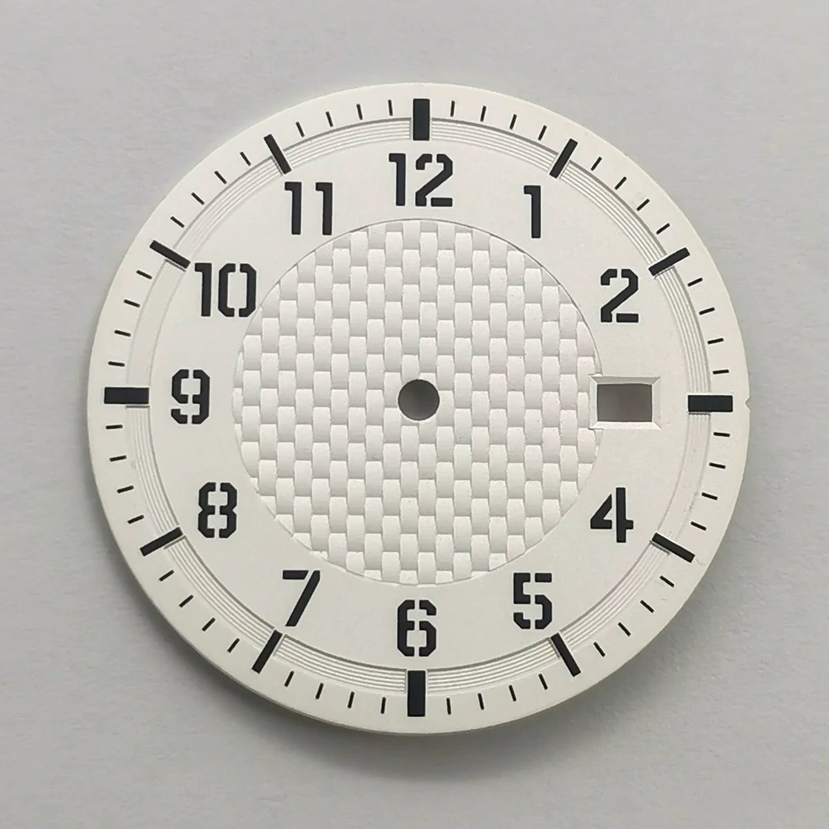 White 33.8mm No Logo Watch Dial For NH35 Movement Green Lume