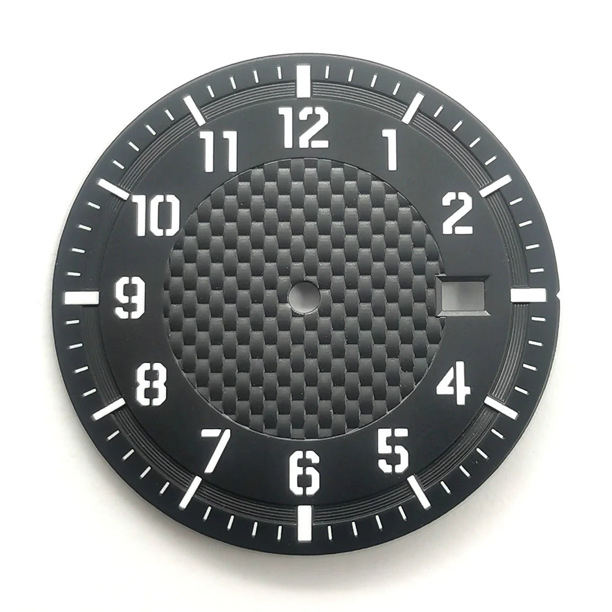 Black 33.8mm No Logo Watch Dial For NH35 Movement Green Lume