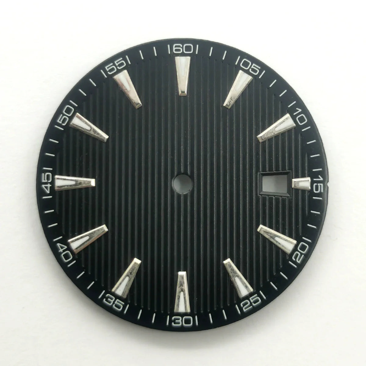 Black+White 33.5mm No Logo Watch Dial For ETA2824 2836 Movement Green Lume