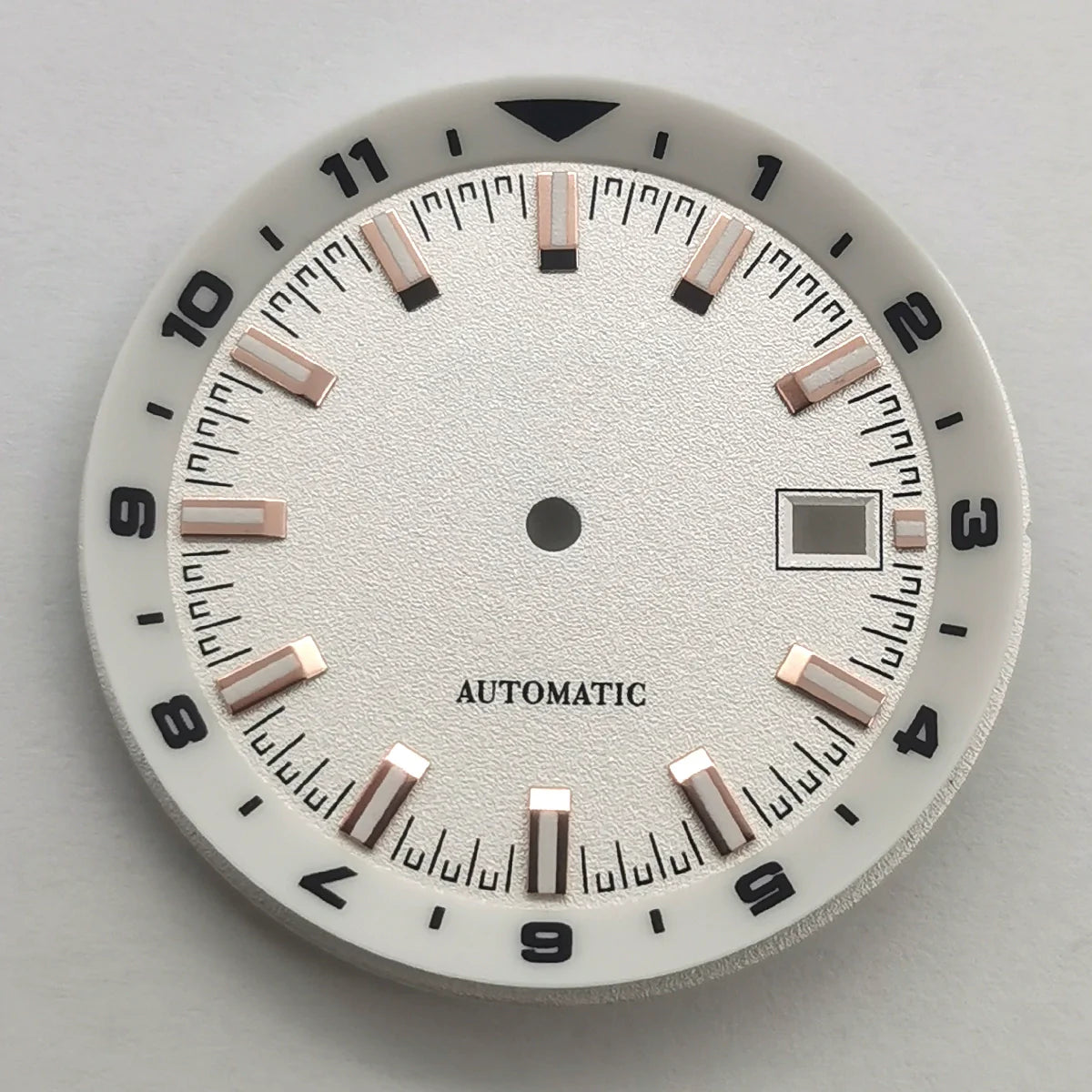 36.5mm White Watch Dial For NH35 Movement Green Lume No Logo