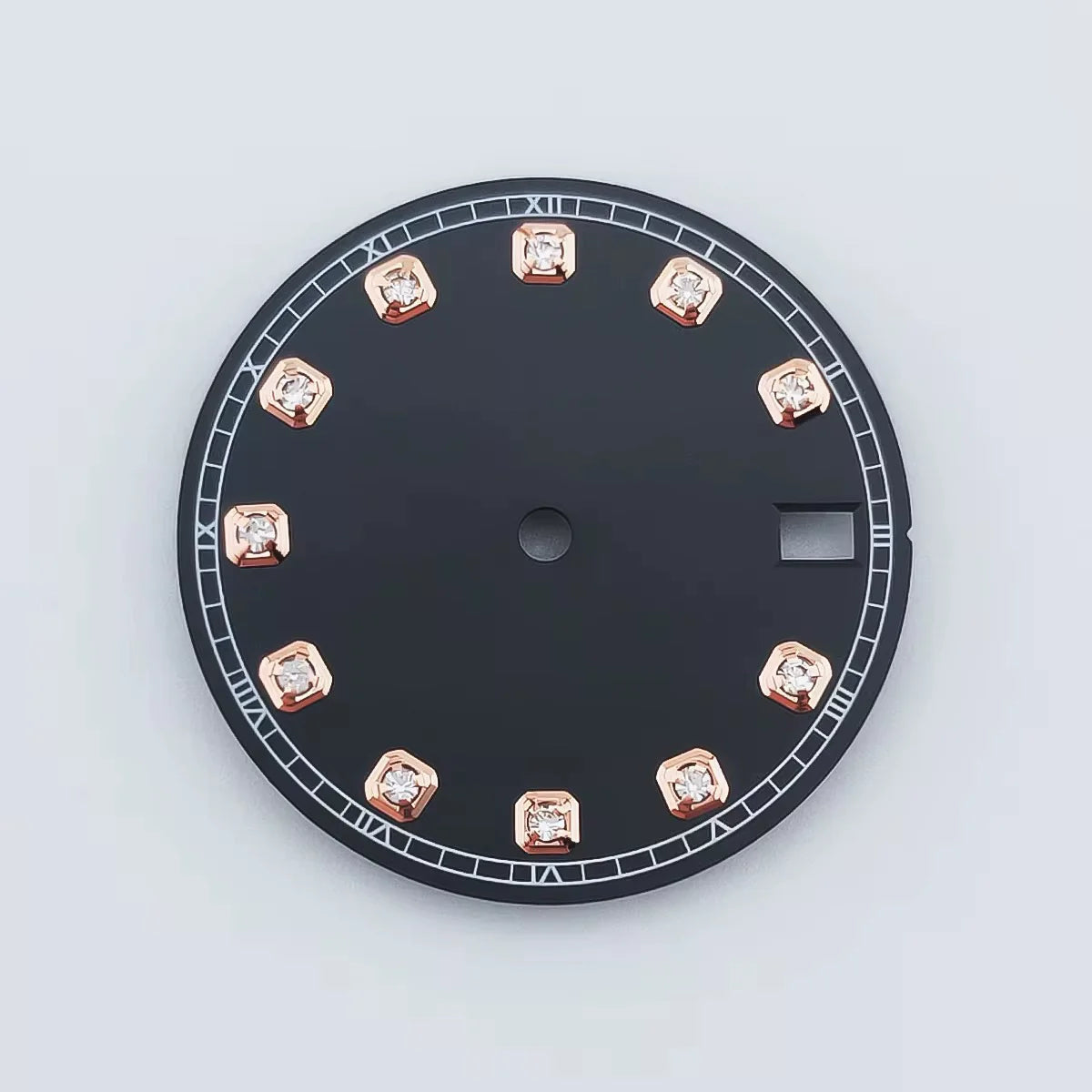 Rose Golden Black 28.5mm Watch Dial Fit For NH36 Movement No Logo