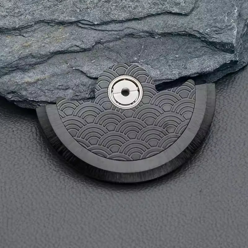 Black Metal Waved Carved Oscillating Weight for NH34 NH35 NH36 NH38 NH72