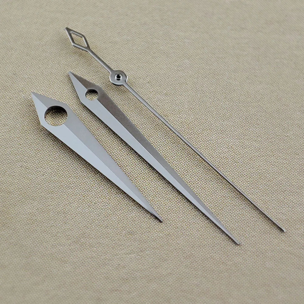 15mm Silver Rhombus Tail No Lume Watch Hands for NH35/36 NH38 NH72 NH70