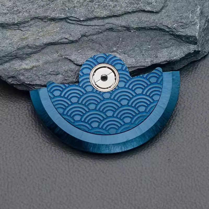 Blue Metal Waved Carved Oscillating Weight for NH34 NH35 NH36 NH38 NH72