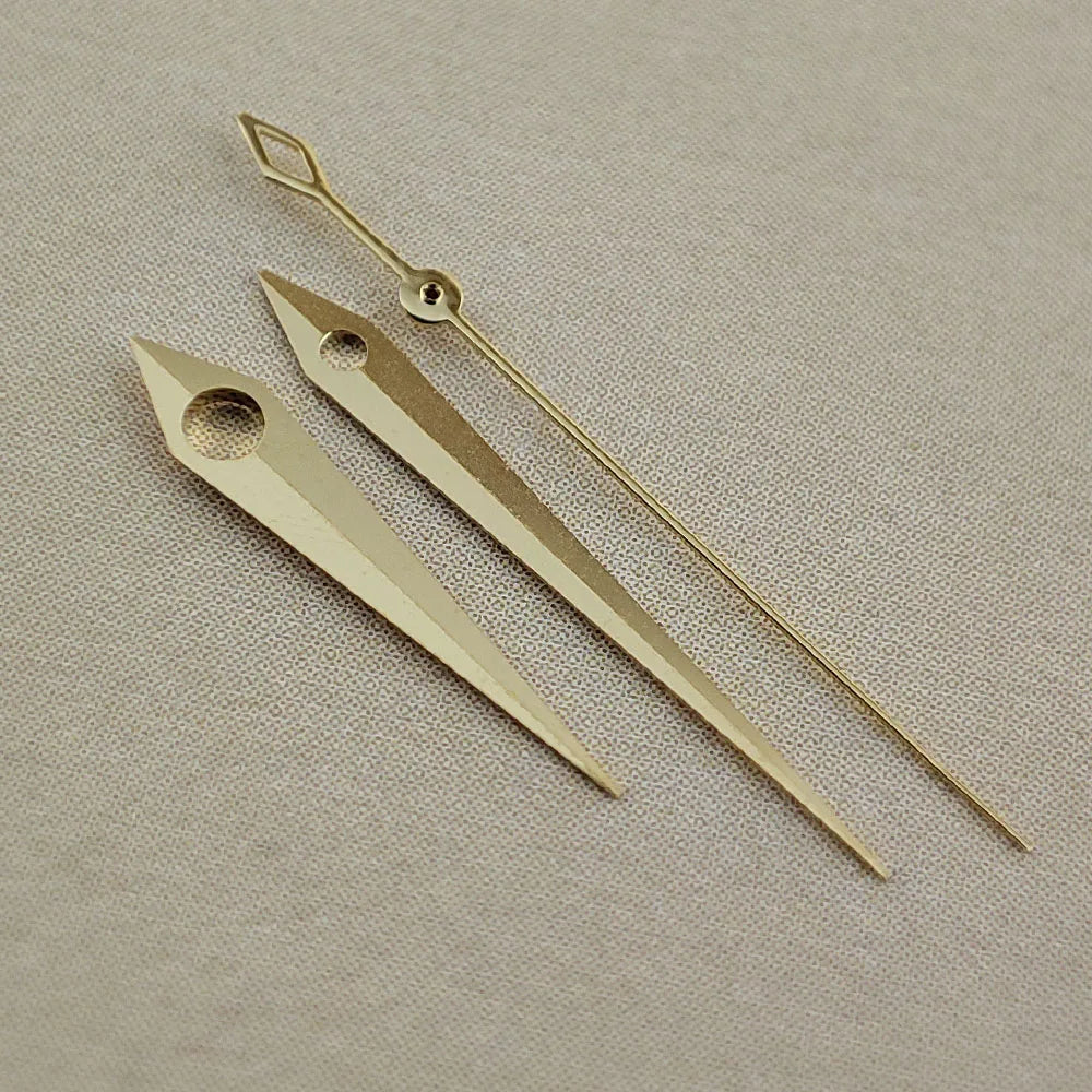 2 Sets Golden Rhombus Tail No Lume Watch Hands for NH35/36 NH38 NH72 NH70