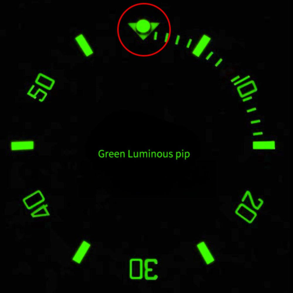3pcs 2.3X0.4mm Gold Base Green Lume Pip Fit for RLX Submariner Watch Bezel