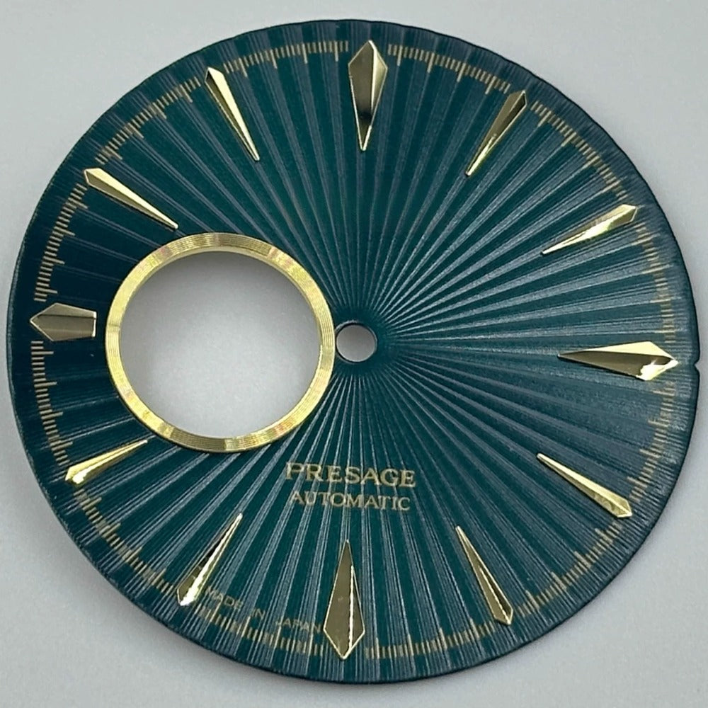35mm Golden Nail+Green No Lume Cocktail Type Modified Watch Dial for NH39
