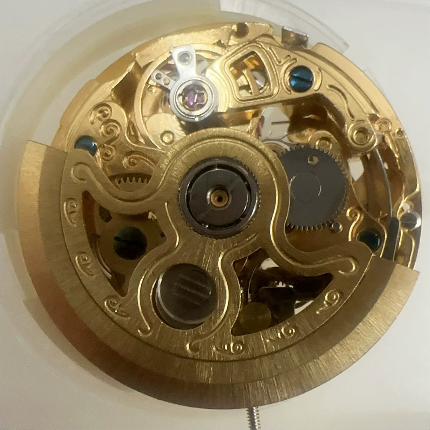 China Hangzhou Made 2189 Automatic Mechanical Movement 7 Hands Hollow Golden