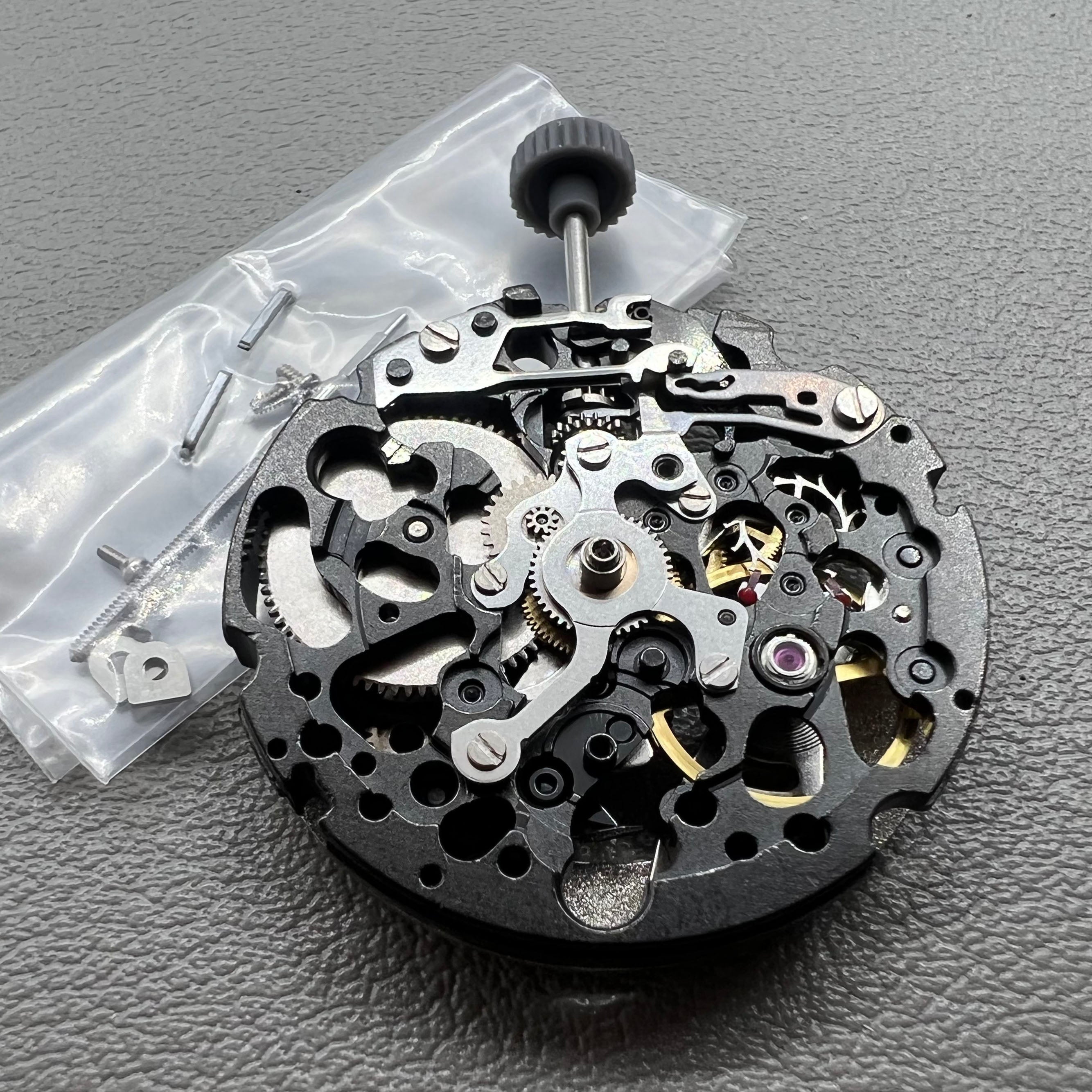 Genuine Miyota 8N24 Black Hollow Automatic Mechanical Movement