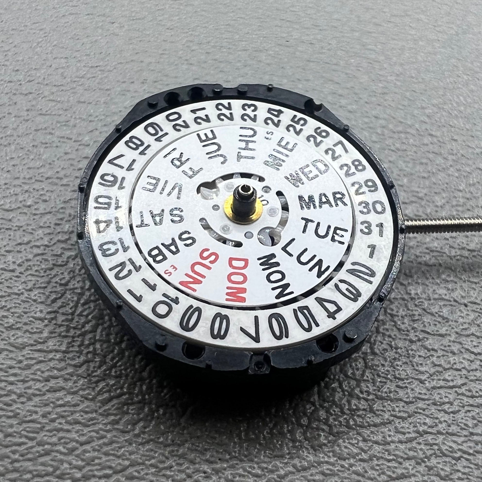 Japan PC23A Quartz Movement 3 Hands Double Calendar