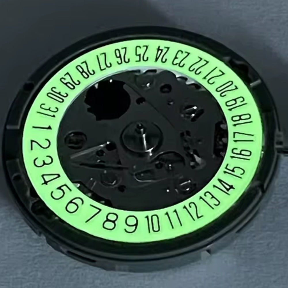 Japan Made NH35 Mechanical C3 Modified Green Luminous Date At 6 White Disk