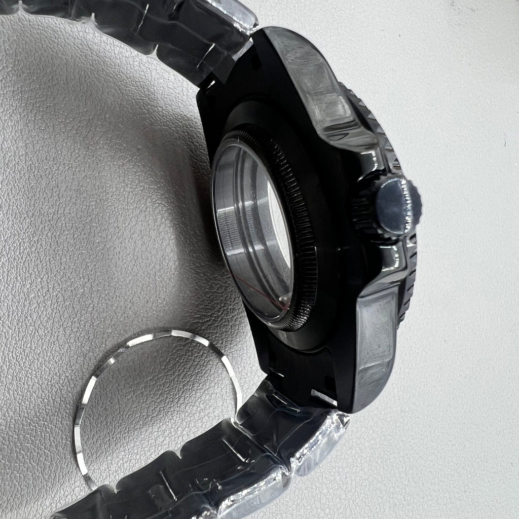 40mm PVD Strap Sapphire Glass Ceramic Ring Watch Case for NH35/NH36