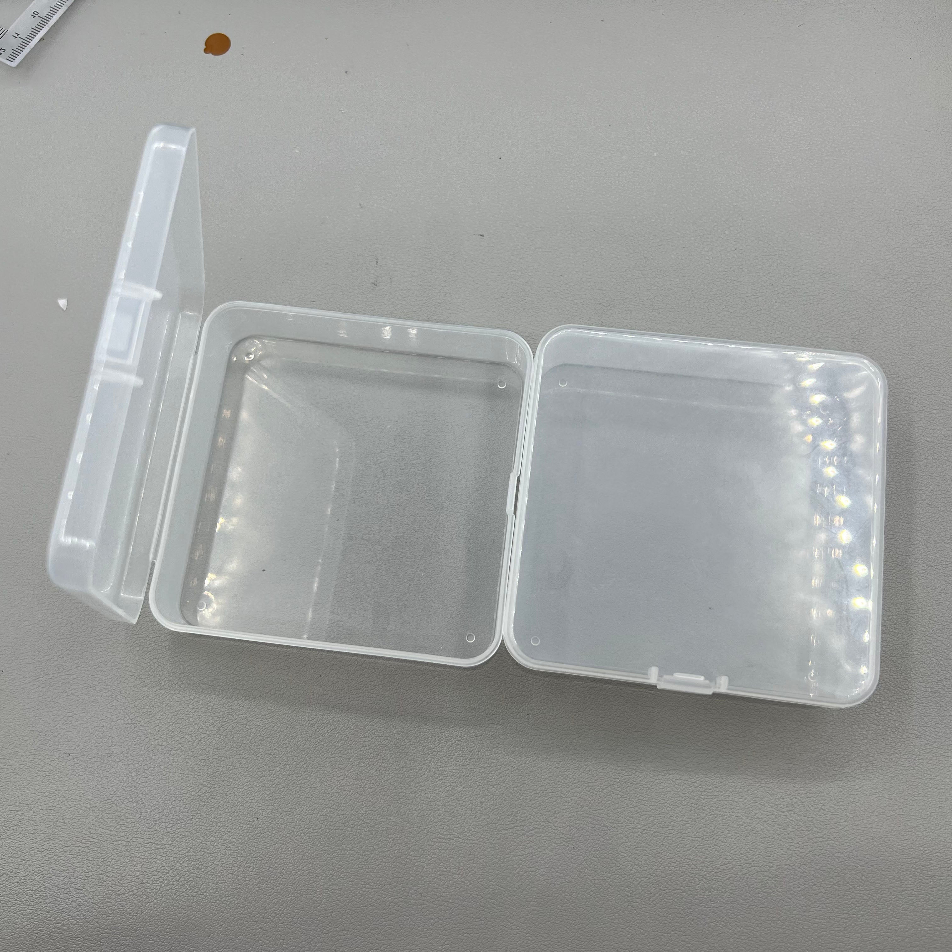 10X Square Toolbox Box Container Storage Case Hinged Lid (2.8x9.5x9.5cm)