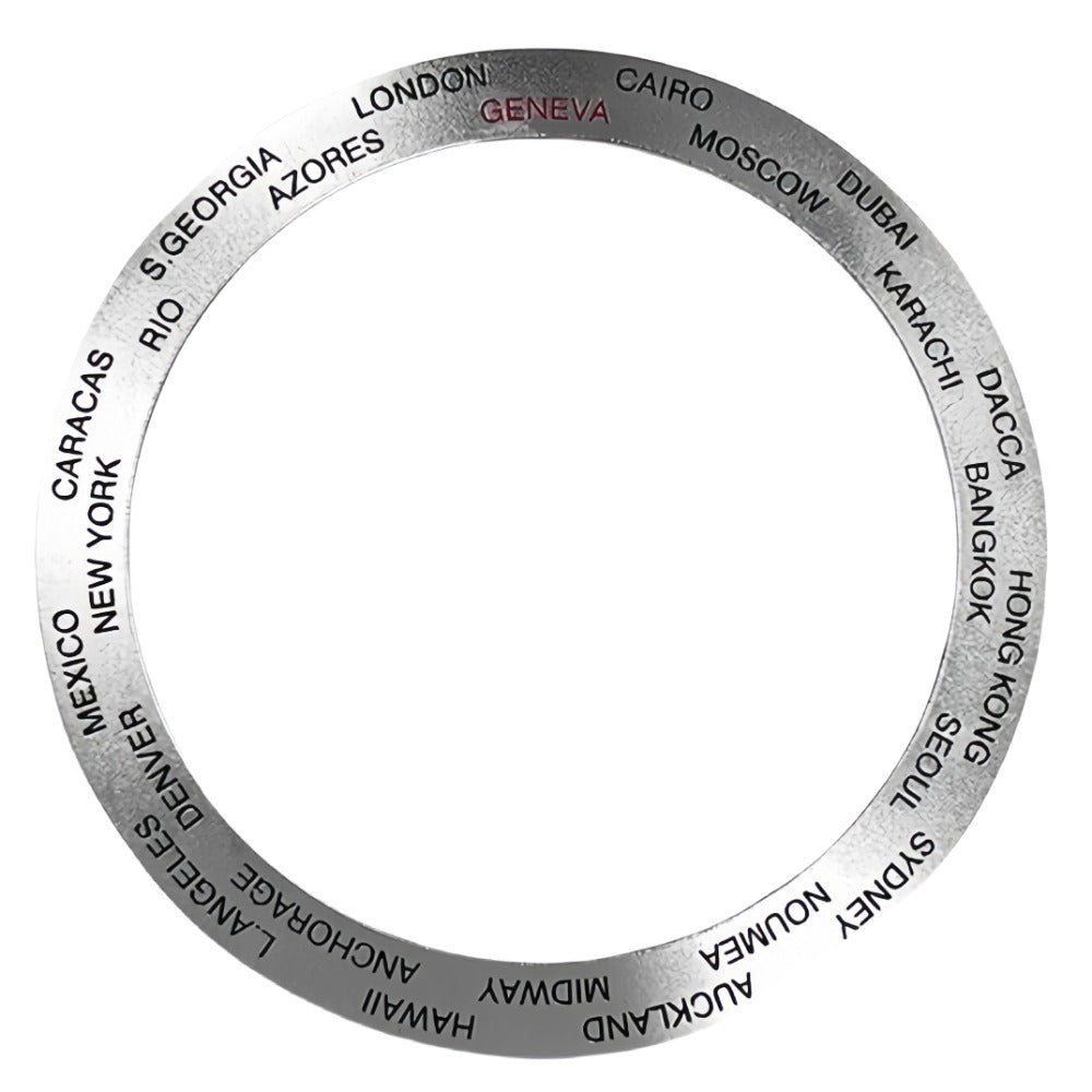 38/30.7mm Aluminium Slope Watch Bezel Silver Background for SKX007 Watch Part
