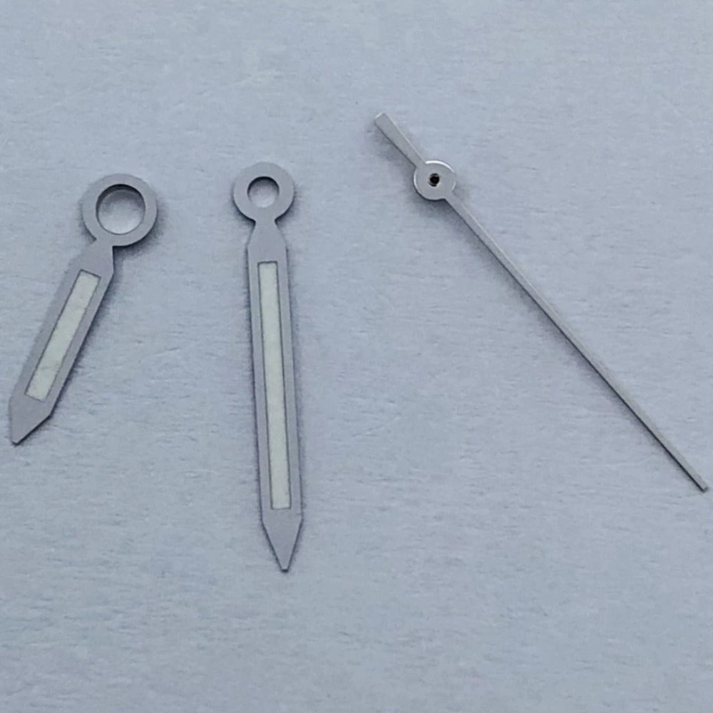 Silver Trim Green Lume Watch Hands Set for Miyota 8215 8205 821A Mingzhu2813