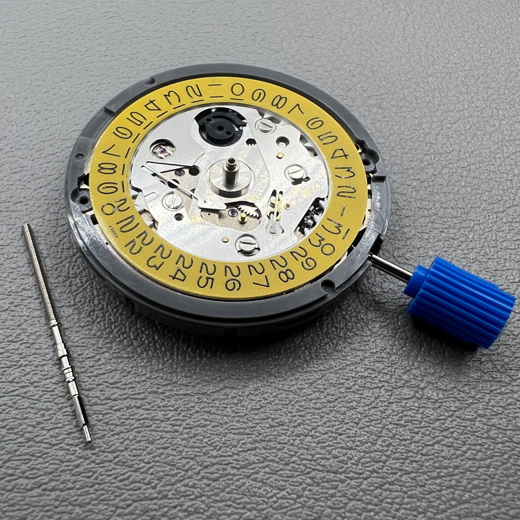 Japan Seiko NH35 Automatic Mechanical Movement High Accuracy Dark Yellow Disk
