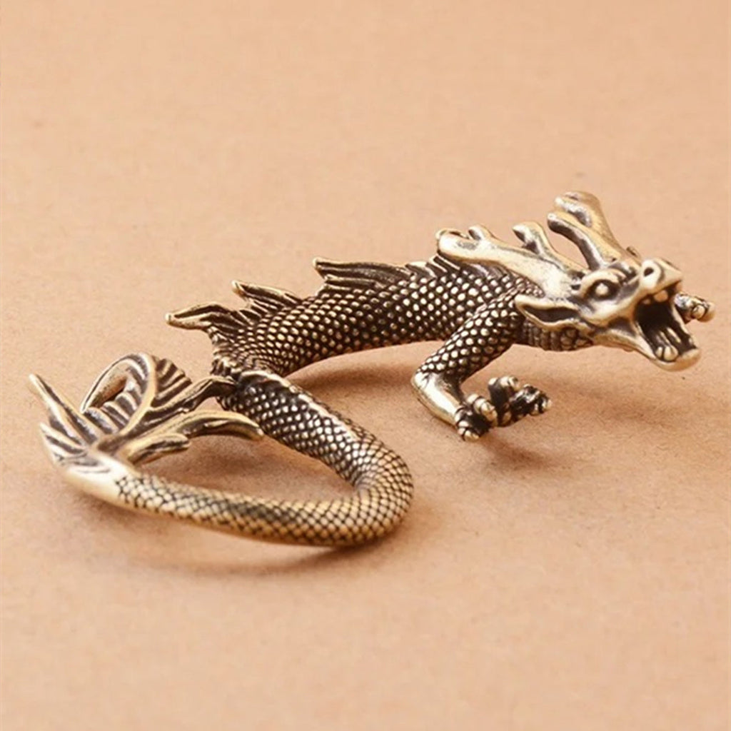 Solid Copper Fire-breathing Dragon Trinket Vintage Bronze Figurines