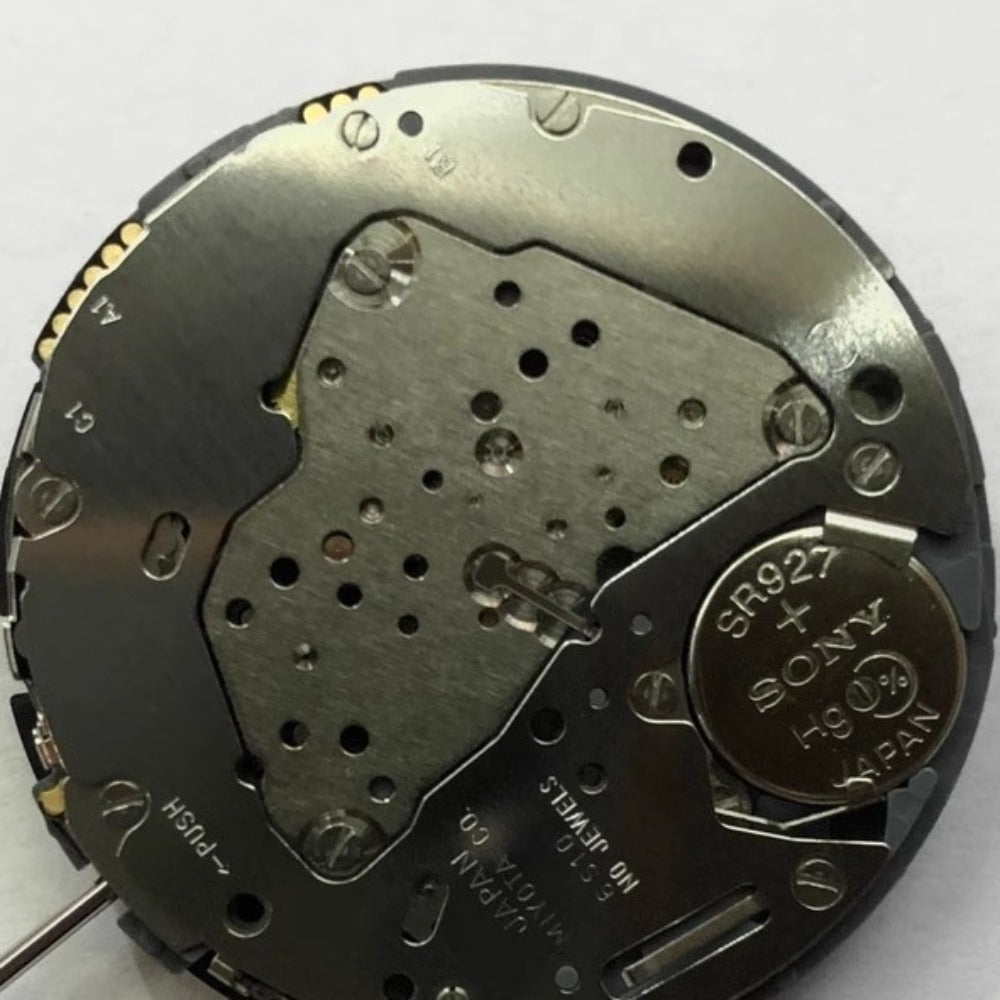 Japan Made Miyota 6S10 Quartz Movement Watch Part Black Disk Date At 3