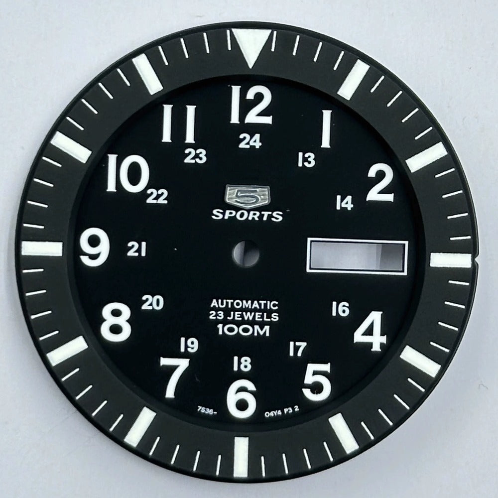 Black 35.5mm Modified Datejust Green Luminous Watch Dial for NH35 NH36 Movement