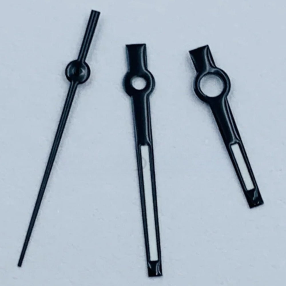 8mmx12mmx12.5mm Black Trim Lume Watch Hands Set for NH34 NH35 NH36 NH38 NH39