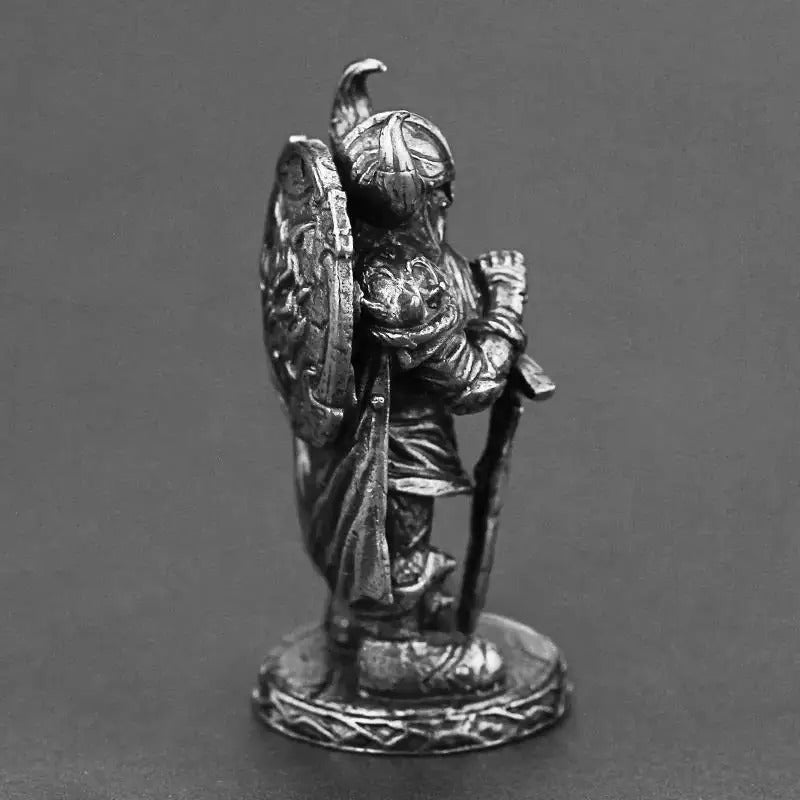 Viking Swordsman Silver Copper Trinket Vintage Bronze Figurines