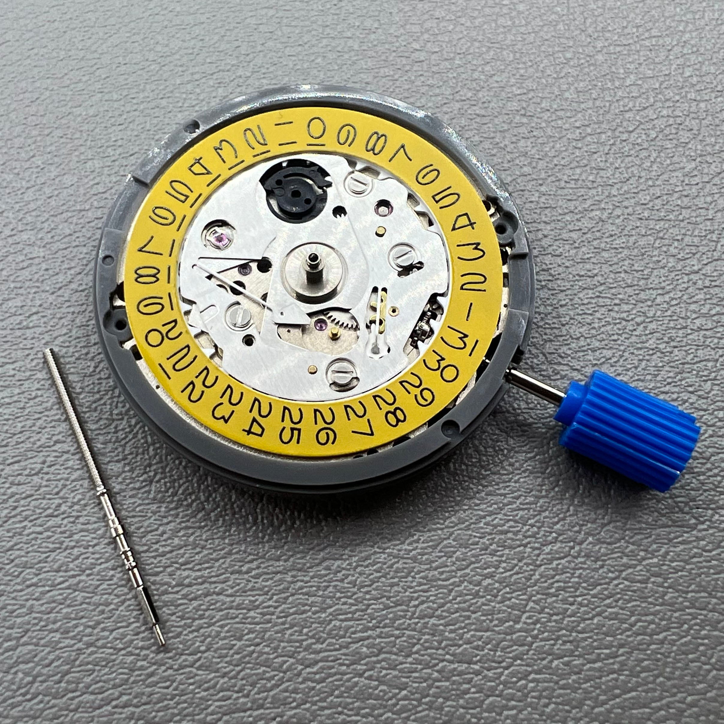 Japan Seiko NH35 Automatic Mechanical Movement High Accuracy Dark Yellow Disk