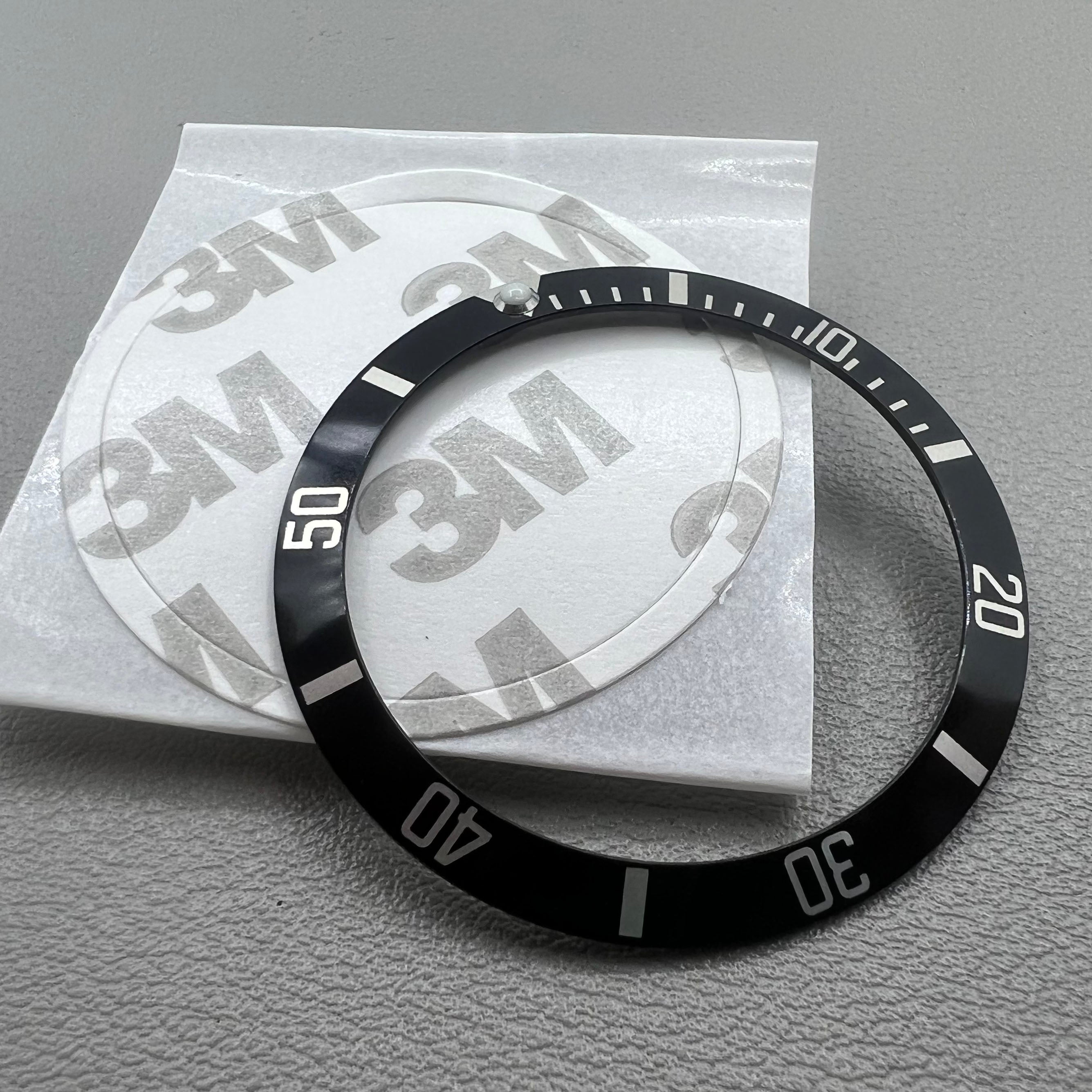 37.5mm Green Lume Aluminum Black SUB Watch Bezel Slope Silver Font