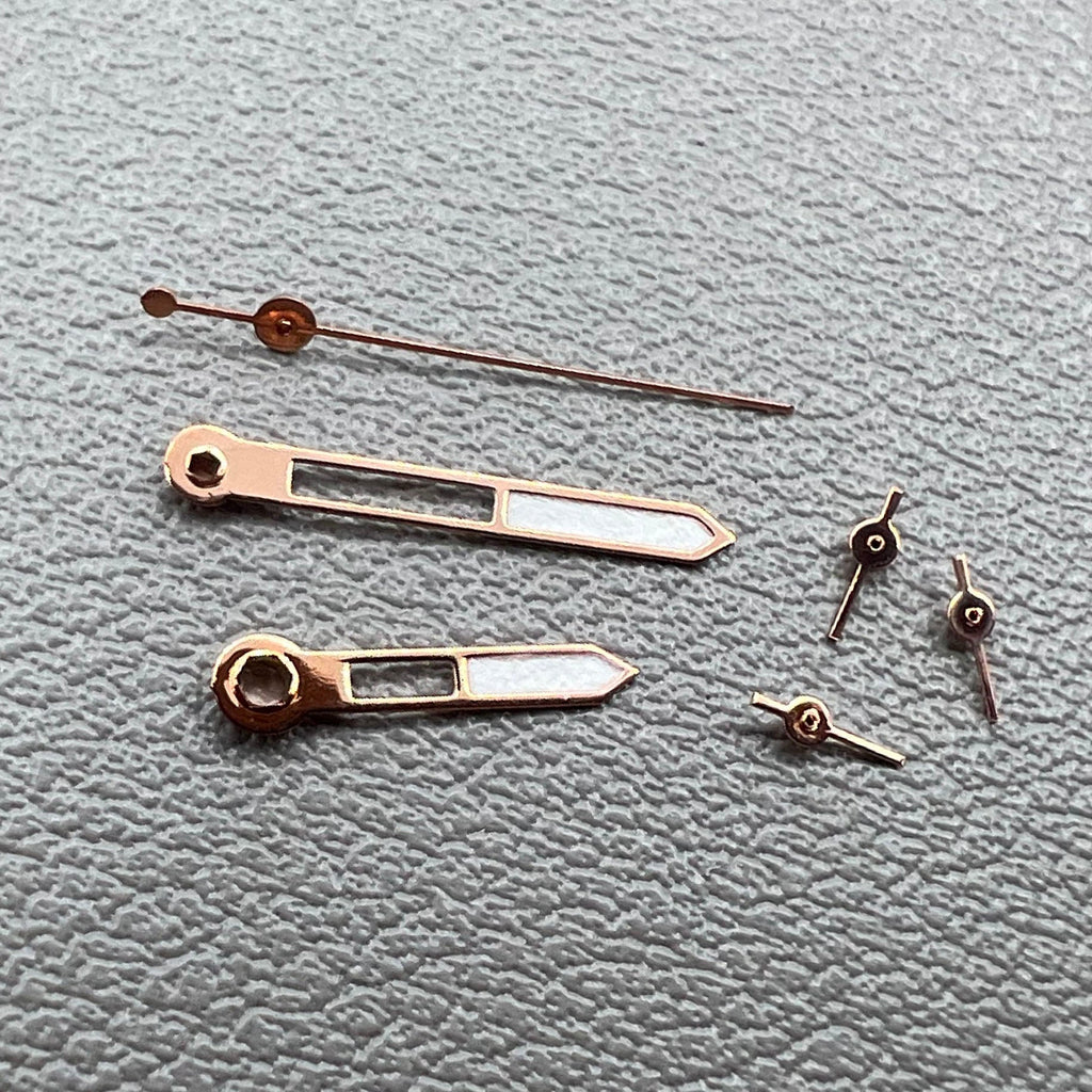 2 Sets/Pack Rose Golden Trim Green Lume Watch Hands for VD53 VD54 VD57 Movement