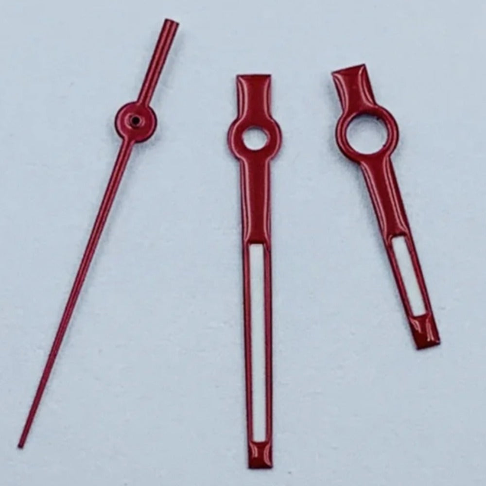 8mmx12mmx12.5mm Red Trim Lume Watch Hands Set for NH34 NH35 NH36 NH38 NH39