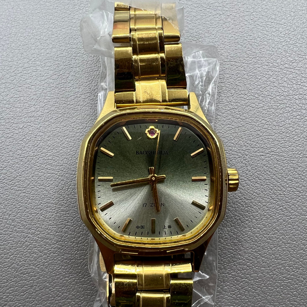 33mm Shanghai Manual Mechanical Watch Golden Nail Square Case 17 Jews