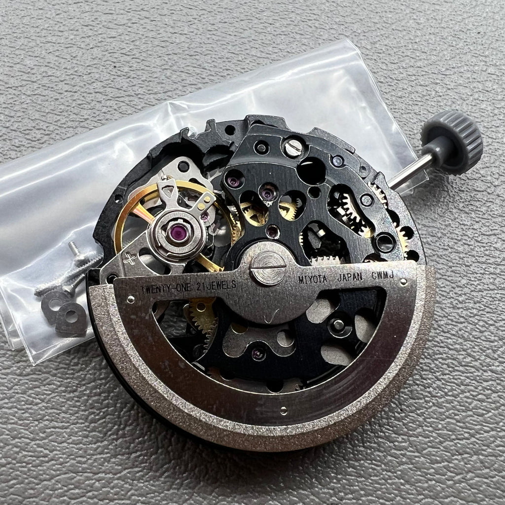 Genuine Miyota 8N24 Black Hollow Automatic Mechanical Movement